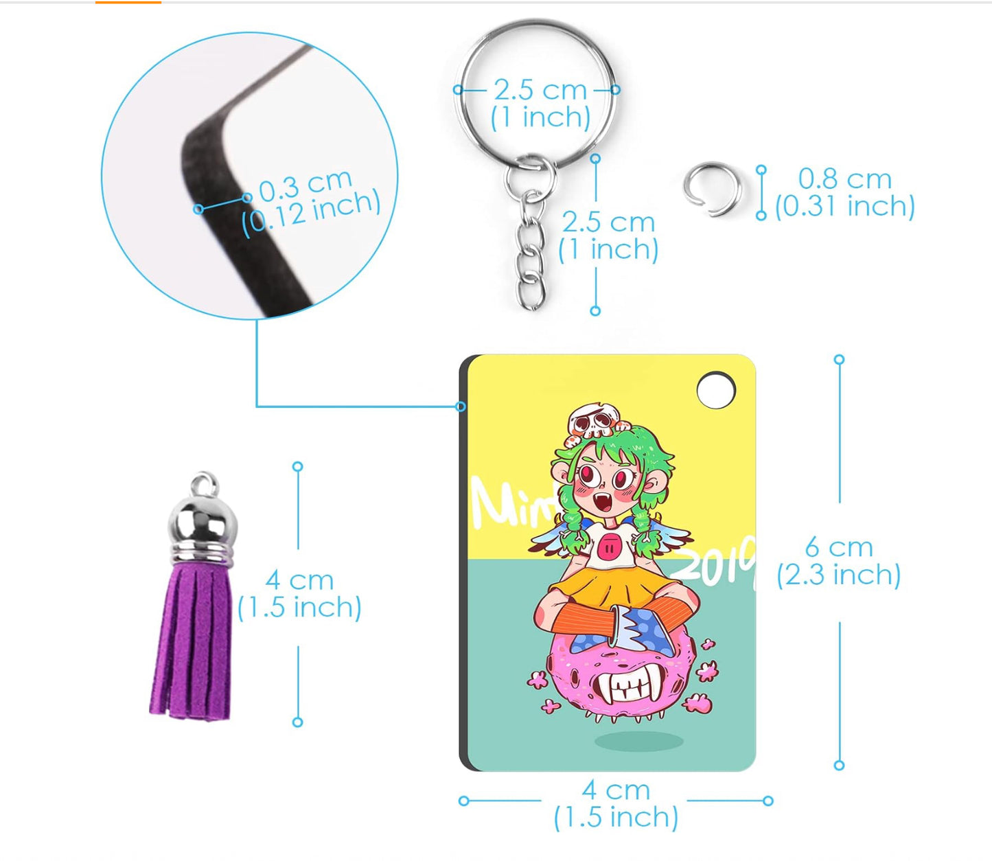 CUSTOM KEYCHAINS (12 PCS)